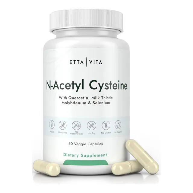 N-acetil Cisteína 600 Mg Con Quercetina Limpia El Higado Sabor Natural