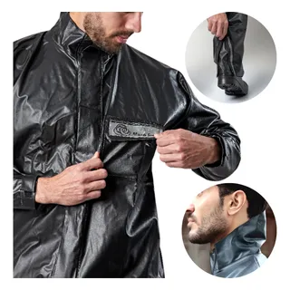 Capa De Chuva Motoqueiro Pvc Impermeåvel Motoboy Reforçada Capa De Chuva Motoqueiro Pvc Impermeåvel Motoboy Reforçada