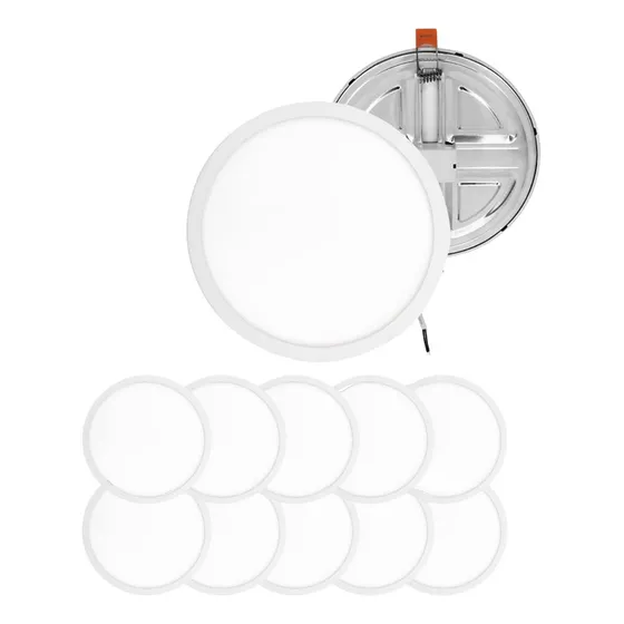Lampara Luminaria Luz 18w Ajustable 175mm Diametro 10 Piezas Estructura Blanco
