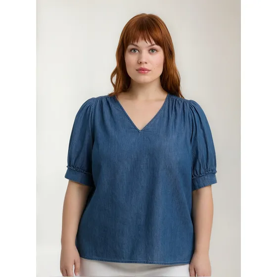 Blusa Jean Denim Algodón Remera Dama
