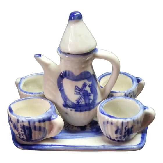 Casa De Muñecas Juego Té Miniatura Mini Vajilla Porcelana
