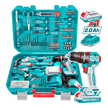 Kit Completo Taladro 66Nm Con 165 Herramientas Y Maletín Total - SIN CINTA METRICA