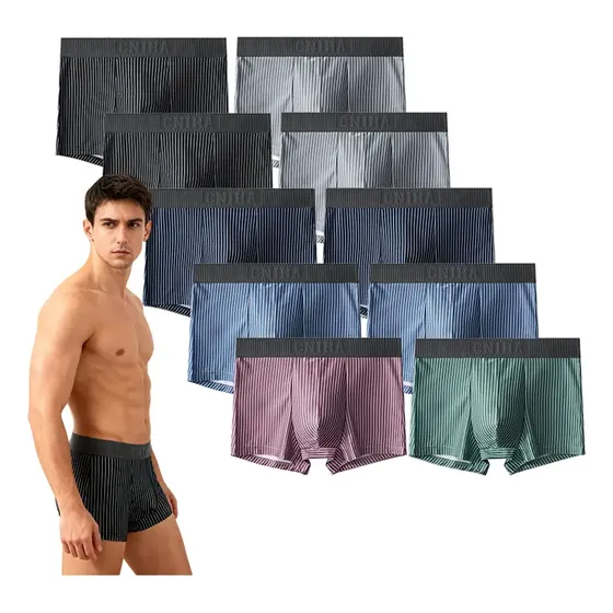 10 Pack Bóxer Caballero A Rayas Ropa Interior Hombre Cómodos