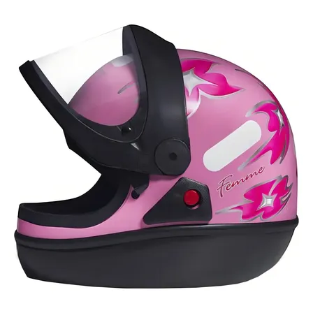 Capacete San Marino Femme Moto Integral Fechado Motoboy Flor Cor Rosa Tamanho do capacete…