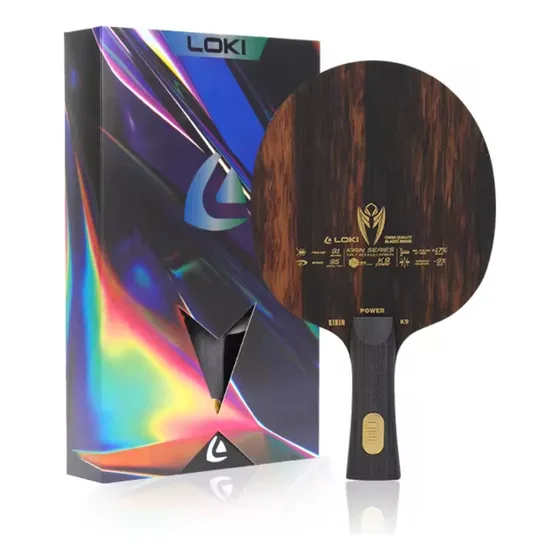 Madero Paleta Profesional Tenis De Mesa 9 Capas V9 Loki Color Ebano Tipo de mango FL (Cóncavo)