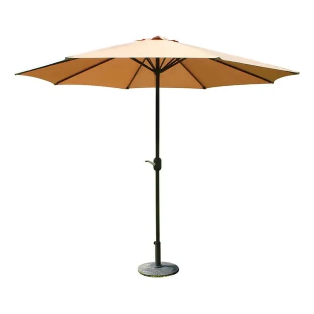 Parasol De Lujo 2,70m Diámetro Manivela Base Rellenable