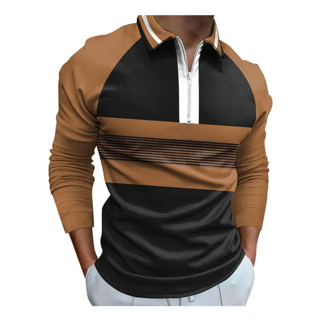 Polo Golf Para Hombre Camiseta Manga Larga Estilo Casual Uso