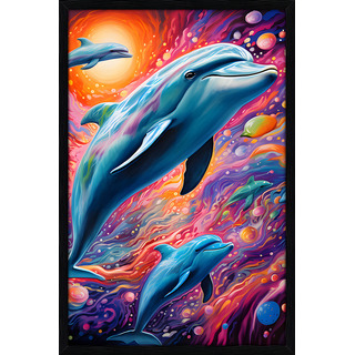 Quadro Decorativo Artístico 90x60 Figuras Moldura Virtual 3d Cor Img05 Armação Preto Quadro Decorativo Artístico 90x60 Figuras Moldura Virtual 3d Cor Img05 Armação Preto