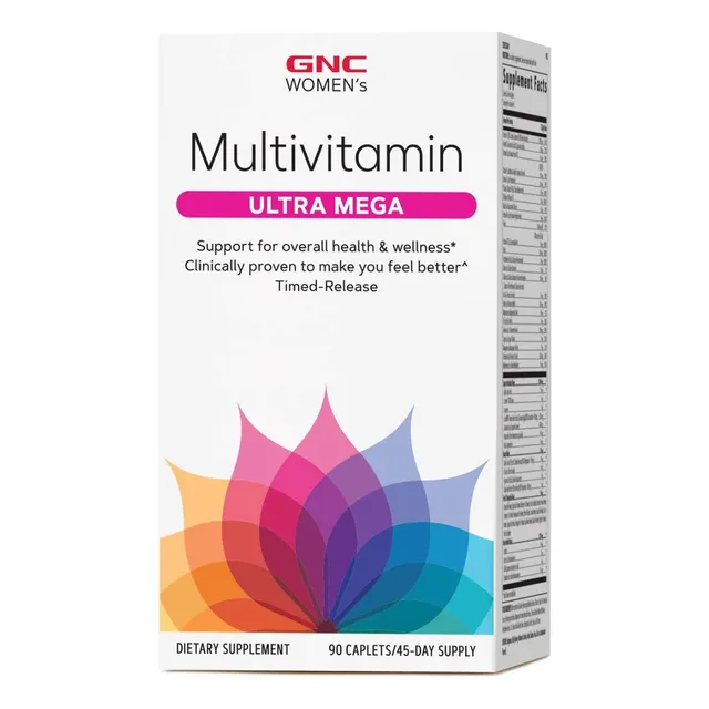 Multivitamina Para Mujer Ultra Mega Gnc 90 Comprimidos