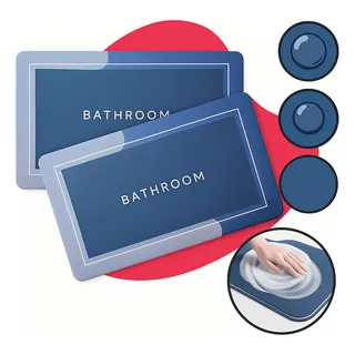 Kit 2 Tapete Banheiro Ultra Absorvente MĂĄgico Kit 2 Tapete Banheiro Ultra Absorvente MĂĄgico