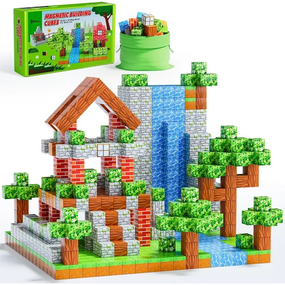 120 Bloques Magnéticos  Build Mine Magnet World Edition, Bl