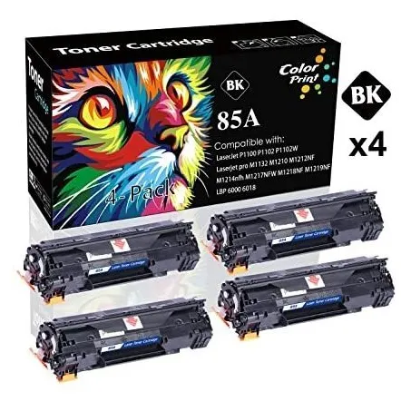 (paquete De 4) Compatible 285a 85a Cartucho De Tóner Ce285a 