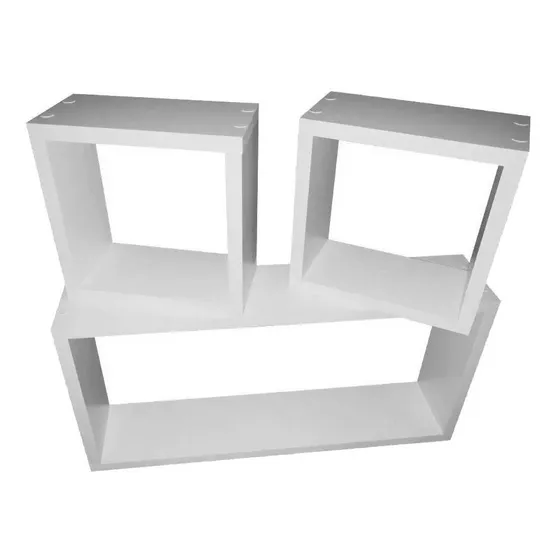 3 Kit Nichos Jtr Planejados 50x25 20x20 20x20 Mdf 15mm Prateleira Branco