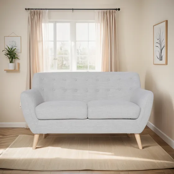 Sofá Rosen Rafaella Tela Beige Claro 2 Cuerpos