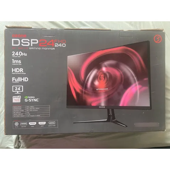 Monitor Gamer Ozone Ozdsp24fhd240 Full Hd 240hz 1ms Preto