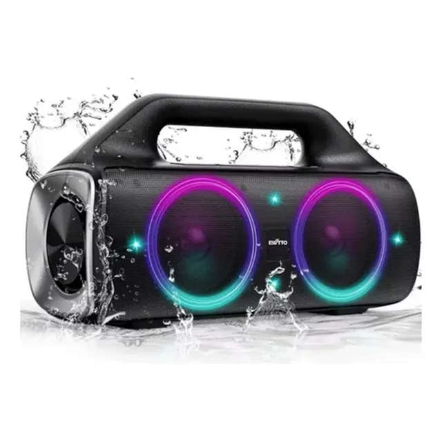 Bocinas Portatiles Con Bluetooth Led Waterproof Negro