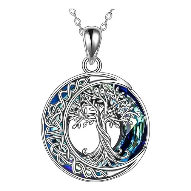 Collar Con Colgante Luna Y Árbol De La Vida Para Mujer