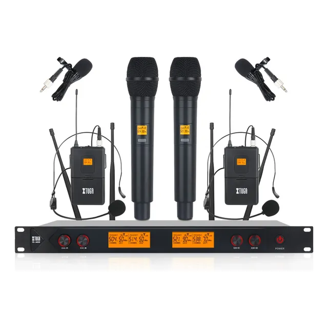 Xtuga A400 2 Bodypack 2 Handheld Uhf Microfonos Inalambricos