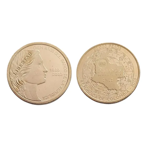 Colombia 20.000 Pesos 100 Años Banco De La Republica 2023