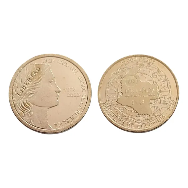 Colombia 20.000 Pesos 100 Años Banco De La Republica 2023