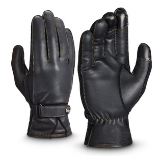 Guantes De Invierno Cuero Genuino Pantalla Táctil Negros Guantes De Invierno Cuero Genuino Pantalla Táctil Negros
