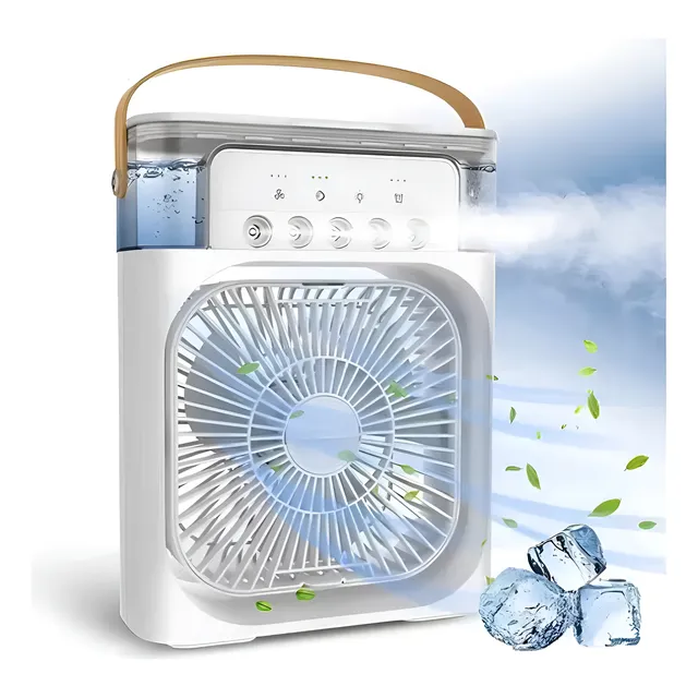 Ventilador De Mesa Air Cooler Fan Mini 10w 5 Aspas Blanco