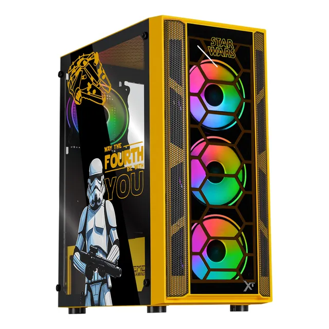 Gabinete XTREME PC GAMING StarWars Stormtrooper Comic Media Torre 4 Fan ARGB Amarillo CXTSTKRYE