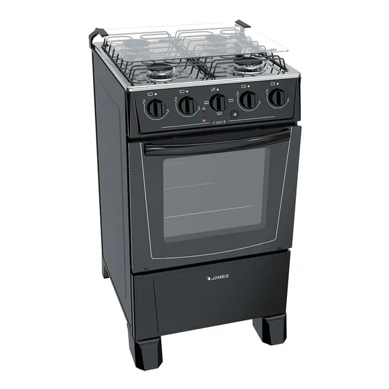 Cocina James Combinada C 205 B Negra 4 Hornallas