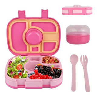 Lonchera Bento Niños 5 Divisiones Hermetico C/ Cubiertos Lonchera Bento Niños 5 Divisiones Hermetico C/ Cubiertos