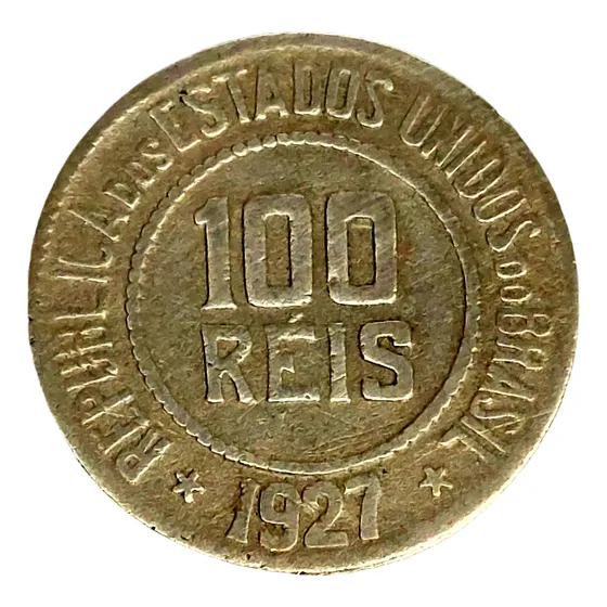 Moeda Brasil 100 Réis - 1927 - Níquel - Frete Grátis - L.708