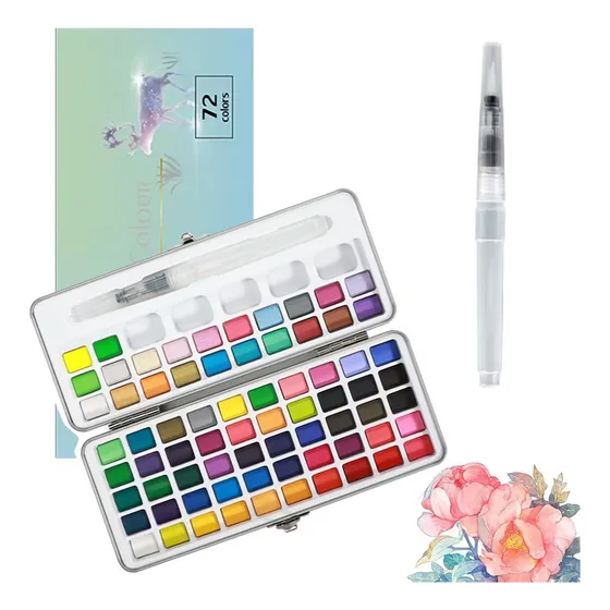 72 Cores Conjunto De Aquarela Profissional Caixa De Metal