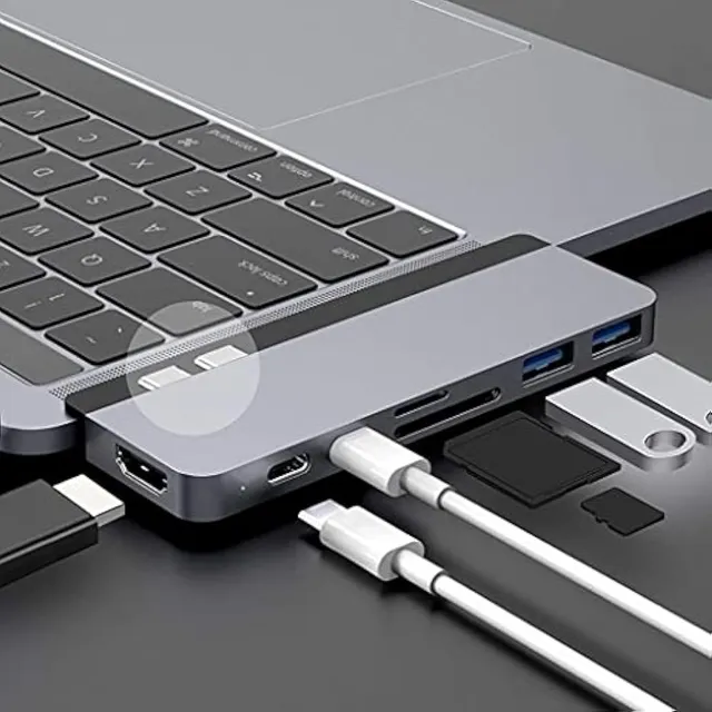 Hyper Hub Usb C, Adaptador Usb C Hyper Duo 7 En 2
