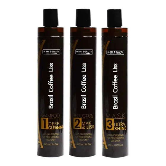 Kit Alisado Brasil Coffe Liss 3 Pasos 300ml