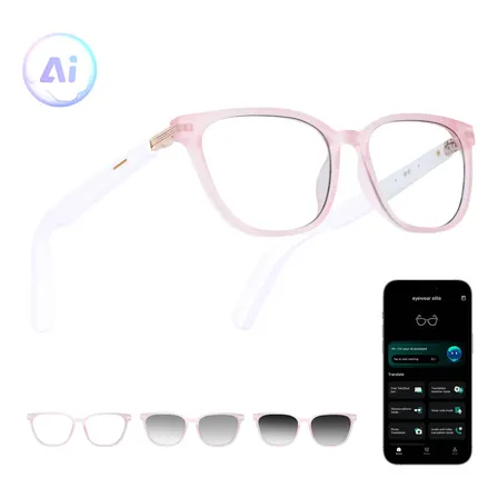 Óculos Inteligente Rosa Com Tradução E Bluetooth