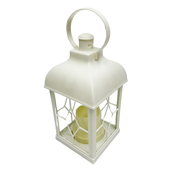 Farol Fanal Con Vela Led 22cm Alto Decoración Centro De Mesa