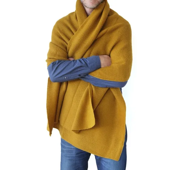 Pashmina Ruana Hombre Tejido Bien Amplio Y Abrigado