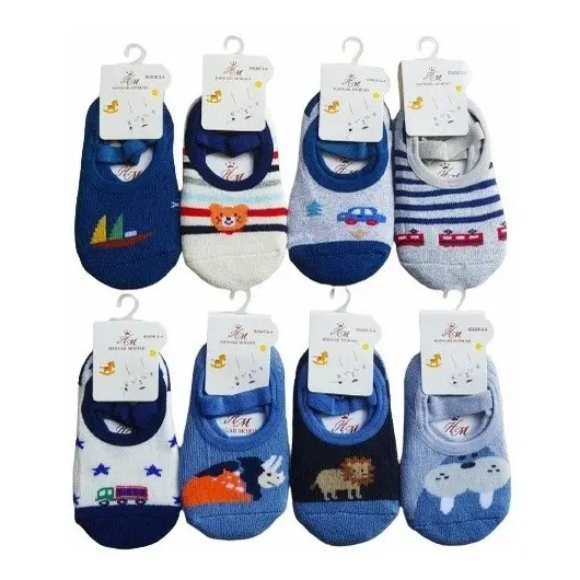5 Pares Meia Sapatilha Infantil Masculina Antiderrapante 5 Pares Meia Sapatilha Infantil Masculina Antiderrapante