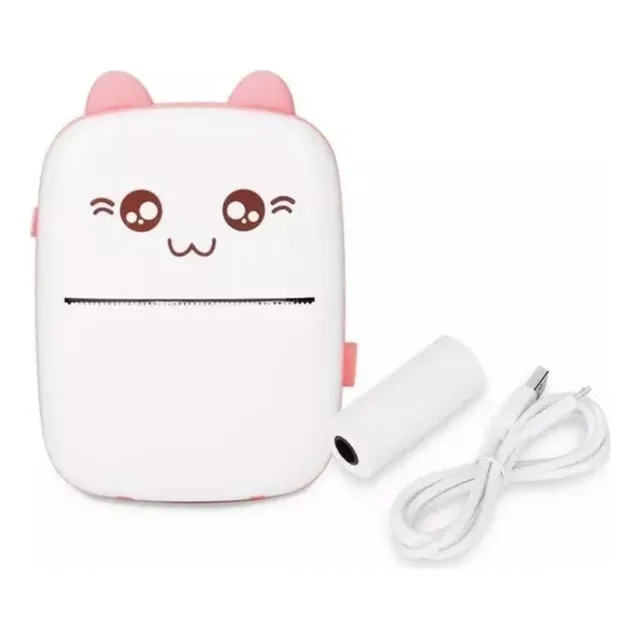 Mini Impresora Térmica Portátil Bluetooth Gatito
