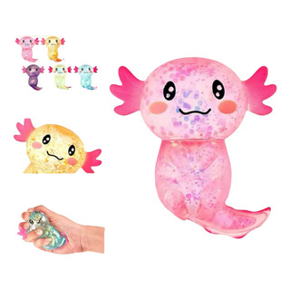 12 Pz Squishy Ajolote Con Glitter Antiestrés Mayoreo 12 Pz Squishy Ajolote Con Glitter Antiestrés Mayoreo