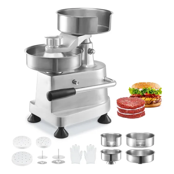 Máquina Para Hacer Hamburguesas Vevor Commercial Con 3 Molde