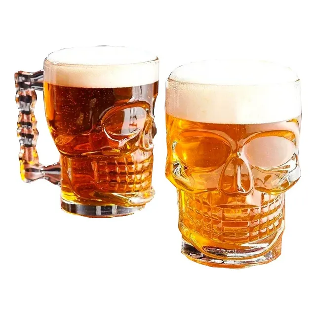 Vaso Calavera Lujo Cerveza Grande 500 Ml Craneo Bebidas X2