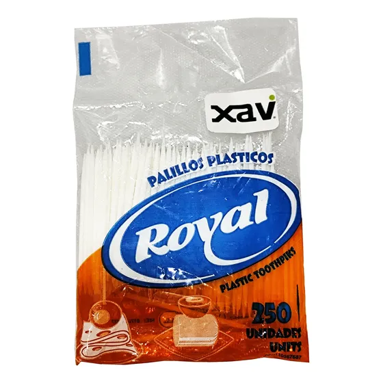 6 Paq 250 Palillo Mondadiente Plastico Diente Bar Royal 8063