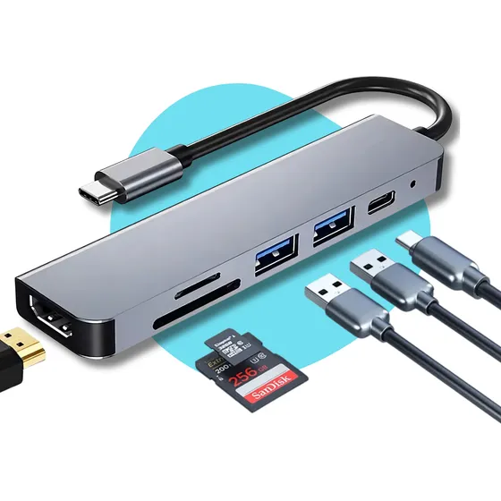 Hub Usb 3 0 C Hdmi Entradas Universal Adaptador Extensor 4k