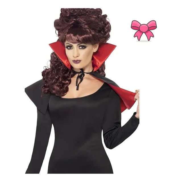 Capa Corta Cuello Alto Vampira Sexy Drácula