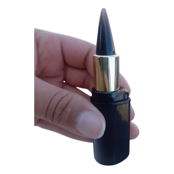 Labial Y Delineador Negro, 2 En 1, Hermoso Toque
