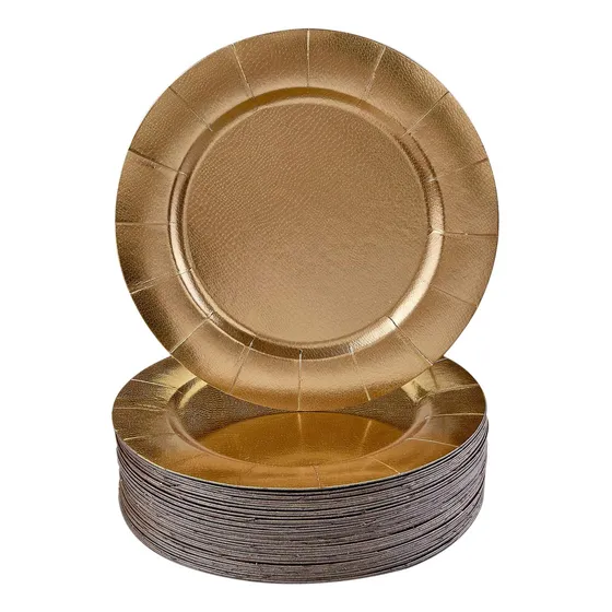 Cucharas De Plata Elegantes Placas De Cargador Desechables
