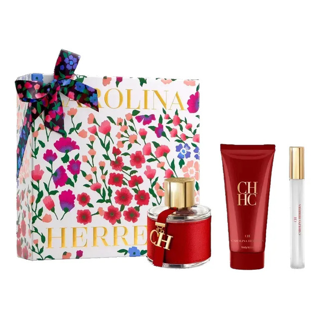 Kit Presente Carolina Herrera Perfume Eau De Toilette 100 Ml + Creme Corporal 100 Ml + Per...