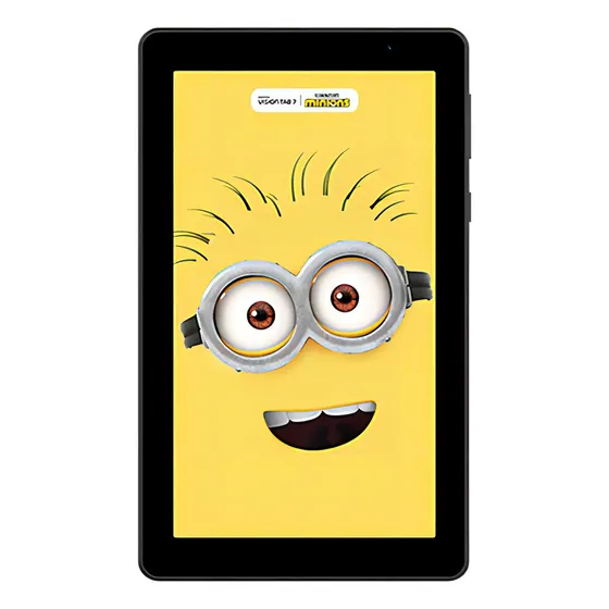 Tablet Infantil Positivo Vision Tab 7 Minions - Octa-Core 3GB RAM 64GB Armazenamento, Tela 7" IPS, Bateria 3100mAh, Android 14 Go, Wi-fi - Preto - Inclui 2 Itens de Proteção (Capa e Mochila))