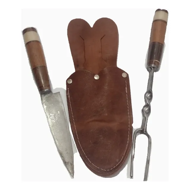 Set Tenedor Y Cuchillo Tandilense Funda De Cuero, Parrilla