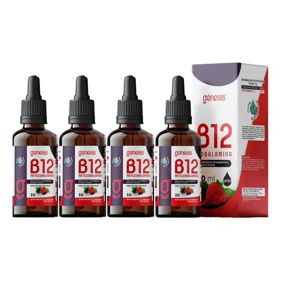 4 Vitamina B12 Metilcobalamina Em Gotas 30ml